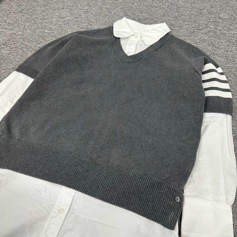 Thom Browne Thom Browne Grey Knit Shirt Dress-dmc Size US M / EU 48-50 / 2 - 4 Thumbnail