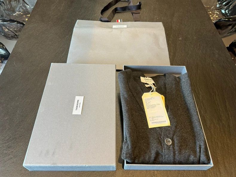 Thom Browne Classic Grey Cashmere Cardigan by Thom Browne-dmc Size US M / EU 48-50 / 2 - 6 Thumbnail