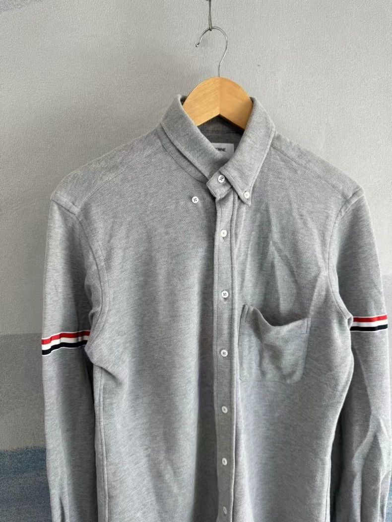 Thom Browne Thom Browne Gray Double Sleeve Knit Shirt Size US M / EU 48-50 / 2 - 2 Thumbnail
