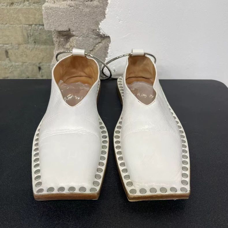 Jil Sander Jil Sander White Square-Toe Shoes Size 38 Size US 7.5 / EU 40-41 - 6 Thumbnail