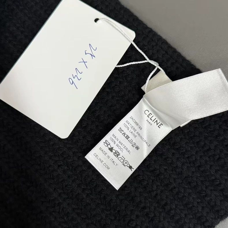 Celine Celine Black Letter Logo Scarf Size ONE SIZE - 4 Thumbnail