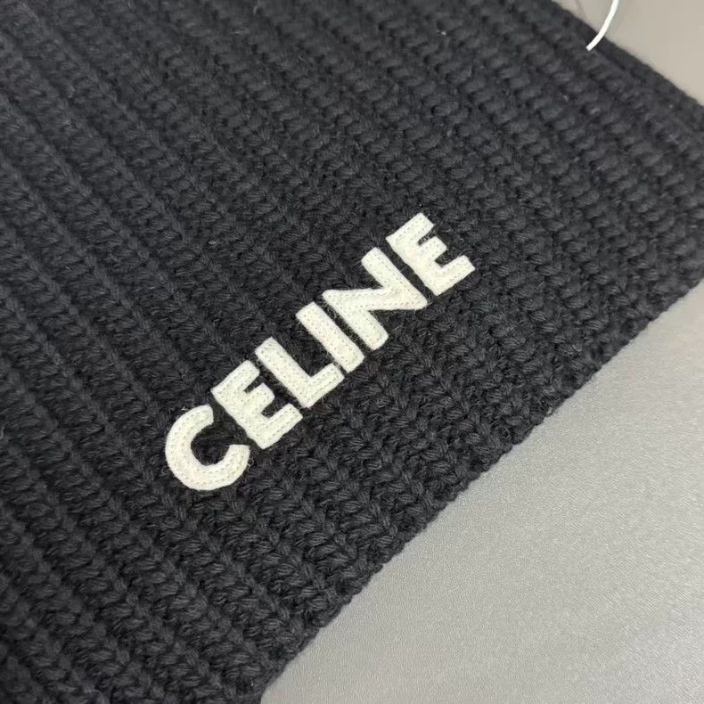 Celine Celine Black Letter Logo Scarf Size ONE SIZE - 3 Thumbnail