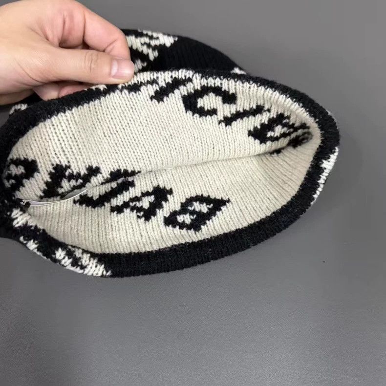 Balenciaga Balenciaga Black Knit Beanie Hat Size ONE SIZE - 5 Thumbnail
