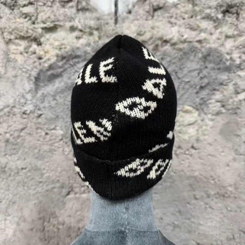 Balenciaga Balenciaga Black Knit Beanie Hat Size ONE SIZE - 3 Thumbnail