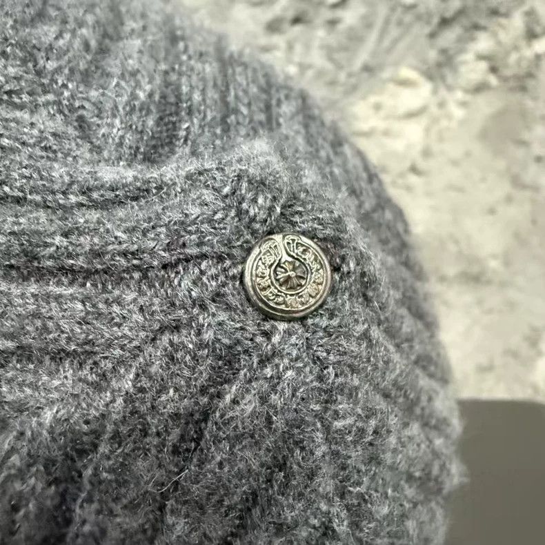 Chrome Hearts Chrome Hearts Gray Knit Cross Patch Beanie Size ONE SIZE - 5 Thumbnail