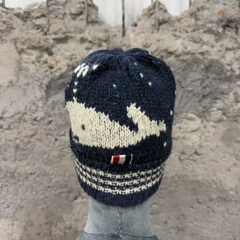 Thom Browne Thom Browne Whale Design Wool Beanie Hat Size ONE SIZE - 4 Thumbnail