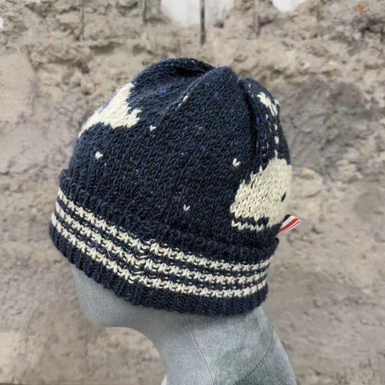 Thom Browne Thom Browne Whale Design Wool Beanie Hat Size ONE SIZE - 2 Thumbnail