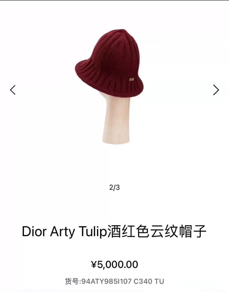 Dior Dior Knitted Hat in Burgundy Color Size ONE SIZE - 4 Thumbnail