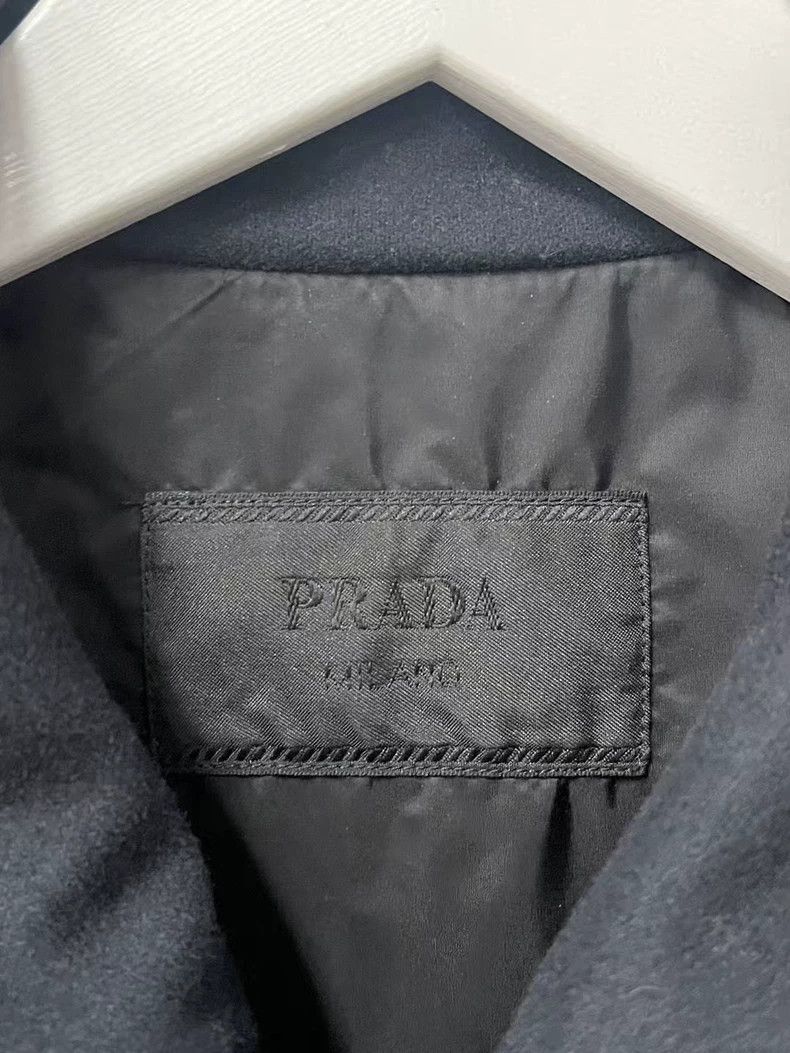 Prada Prada Wool Short Sleeve Shirt with Logo Size US S / EU 44-46 / 1 - 7 Thumbnail