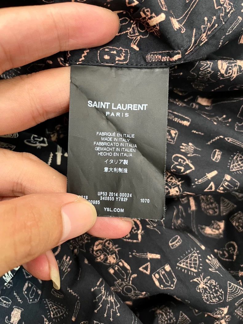 Saint Laurent Paris Saint Laurent Printed Long Sleeve Shirt Size US L / EU 52-54 / 3 - 4 Thumbnail