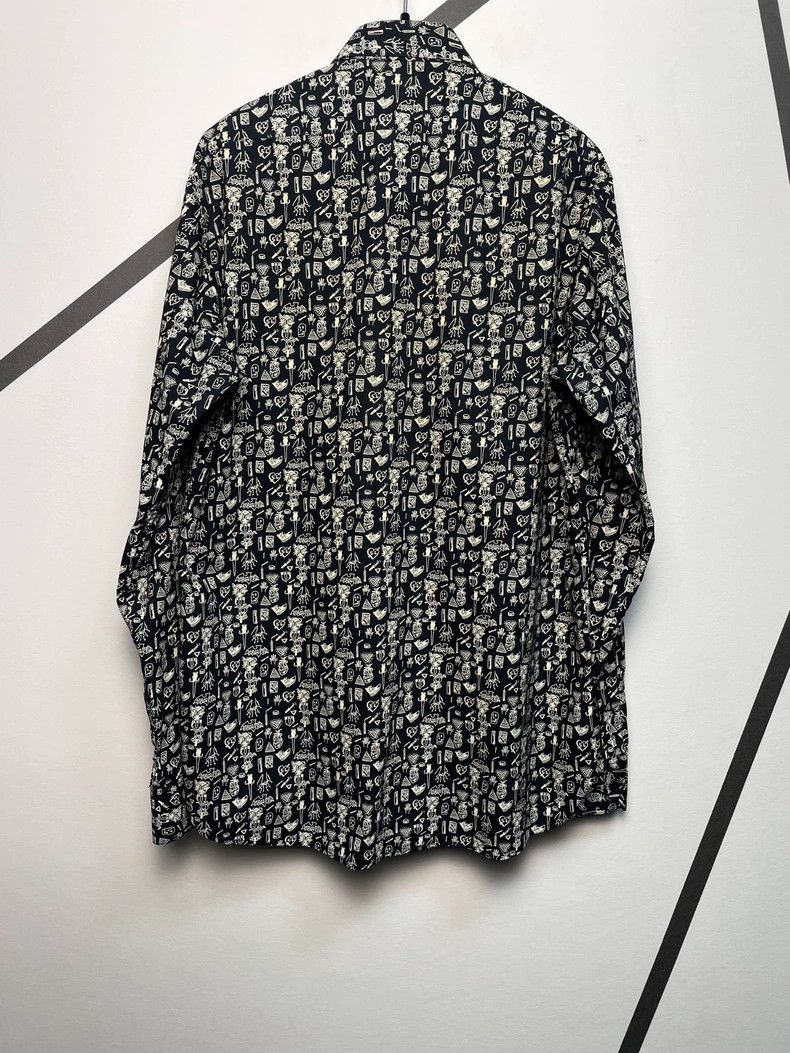 Saint Laurent Paris Saint Laurent Printed Long Sleeve Shirt Size US L / EU 52-54 / 3 - 2 Thumbnail