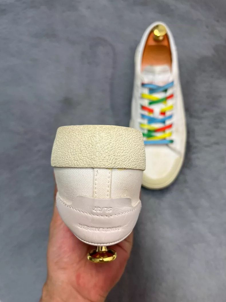 Saint Laurent Paris Saint Laurent Low Top Canvas Sneakers with Rainbow Laces Size US 10 / EU 43 - 3 Thumbnail