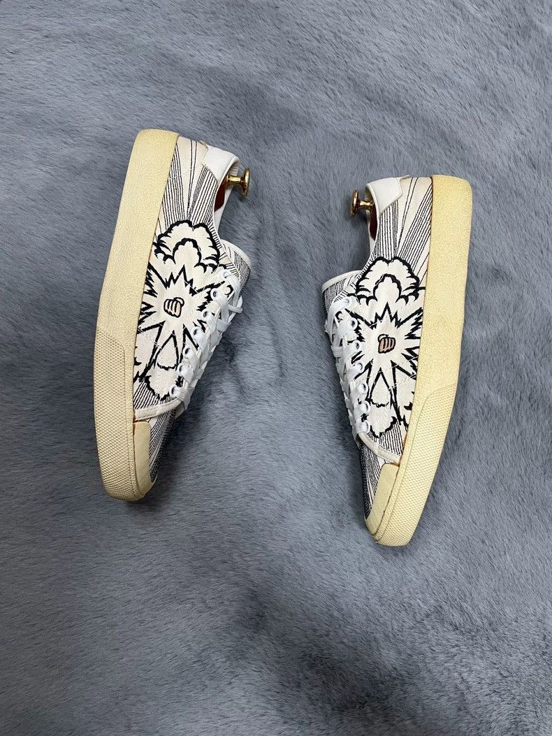 Saint Laurent Paris Saint Laurent Low-Top Embroidered Sneakers Size 41.5 Size US 9.5 / EU 42-43 - 5 Thumbnail