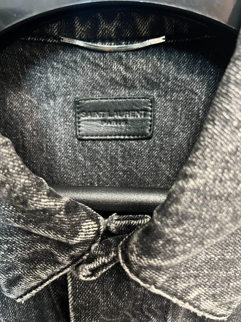 Saint Laurent Paris Saint Laurent Black Denim Jacket with Embroidery Size US M / EU 48-50 / 2 - 3 Thumbnail