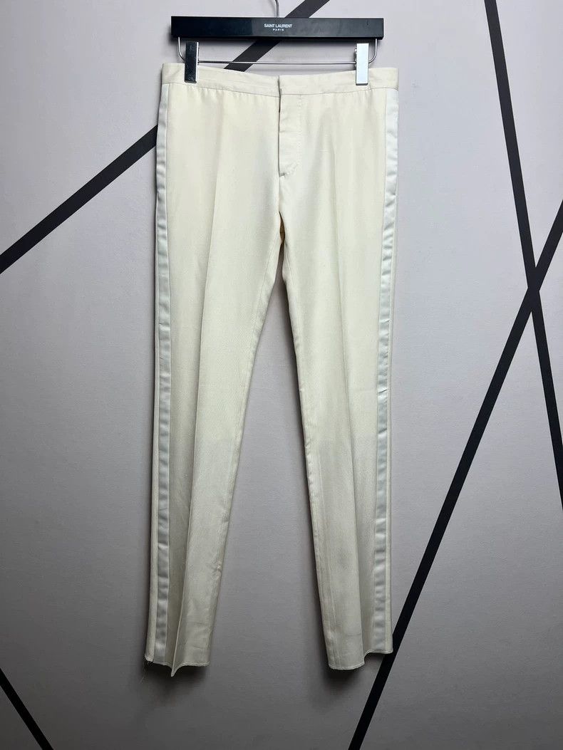 Saint Laurent Paris Saint Laurent White Silk Smoking Jacket Size US L / EU 52-54 / 3 - 5 Thumbnail
