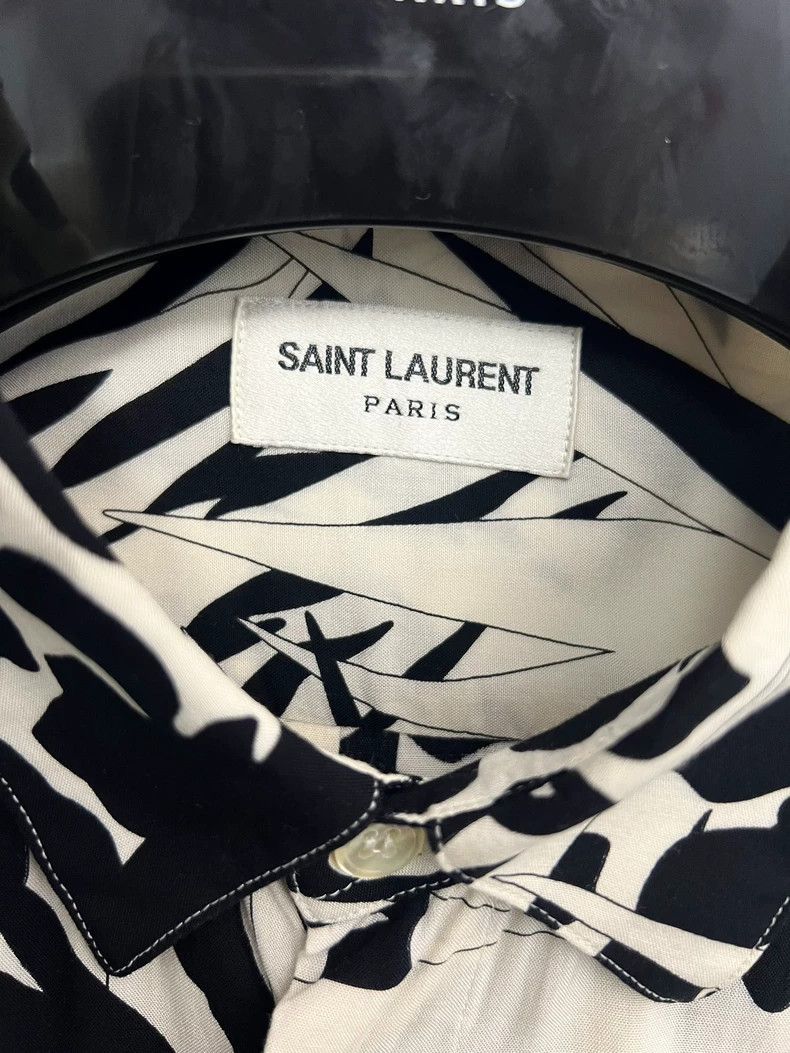 Saint Laurent Paris Saint Laurent Black and White Printed Shirt Size US L / EU 52-54 / 3 - 3 Thumbnail