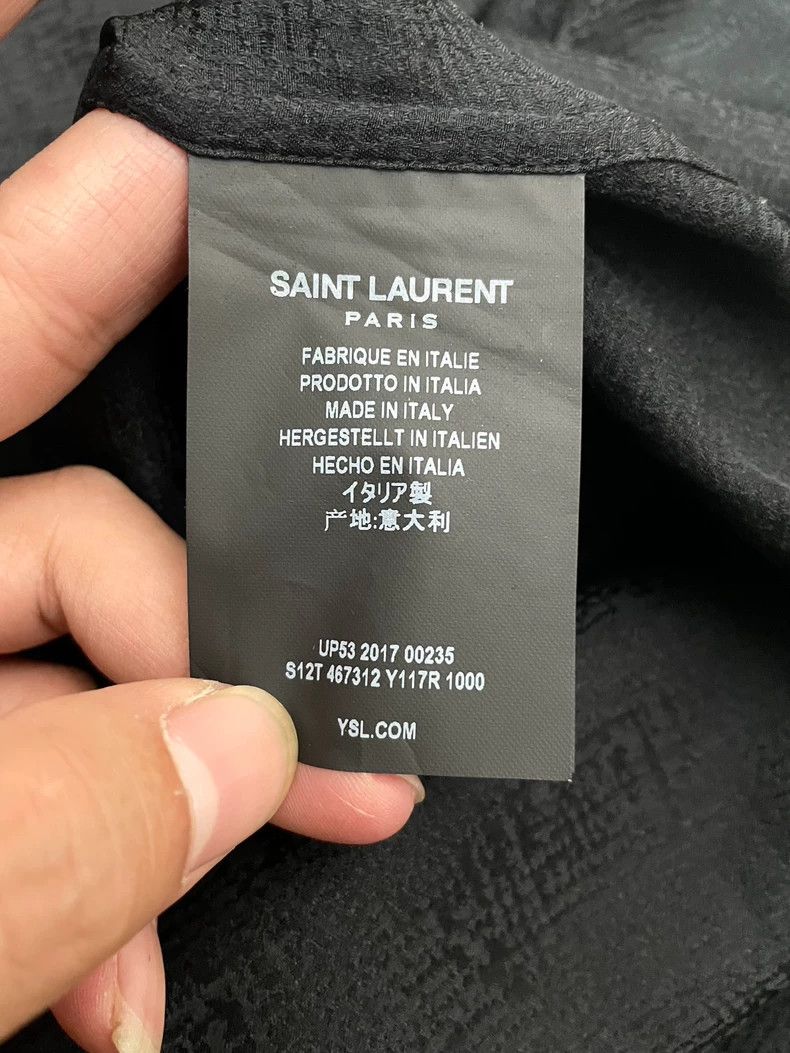 Saint Laurent Paris Saint Laurent Black Henry Collar Shirt Size US M / EU 48-50 / 2 - 6 Thumbnail