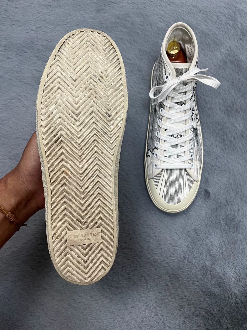 Saint Laurent Paris Saint Laurent High-Top Sneakers with Embroidery Size US 9 / EU 42 - 5 Thumbnail