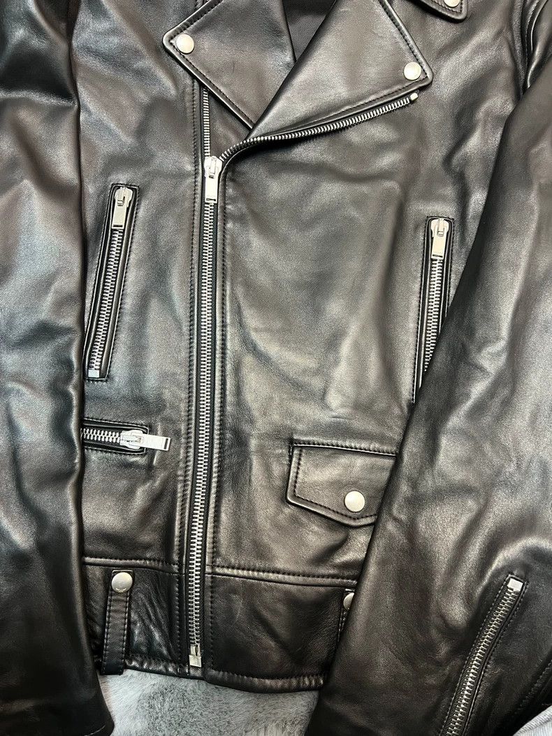Saint Laurent Black Leather Biker Jacket