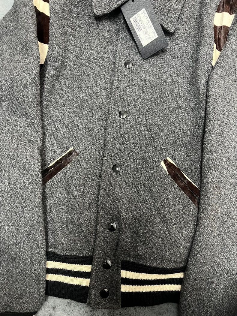 Saint Laurent Paris Saint Laurent Gray Wool Baseball Jacket Size US L / EU 52-54 / 3 - 4 Thumbnail