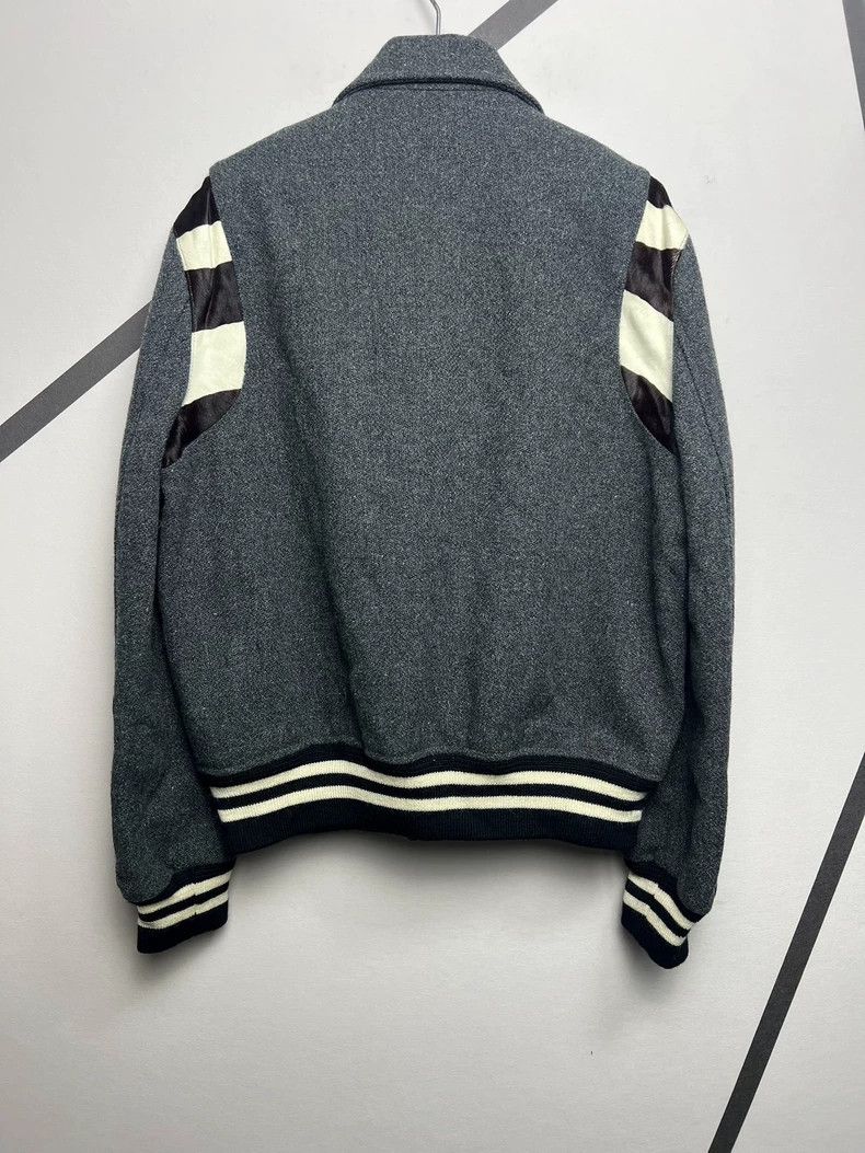 Saint Laurent Paris Saint Laurent Gray Wool Baseball Jacket Size US L / EU 52-54 / 3 - 2 Thumbnail