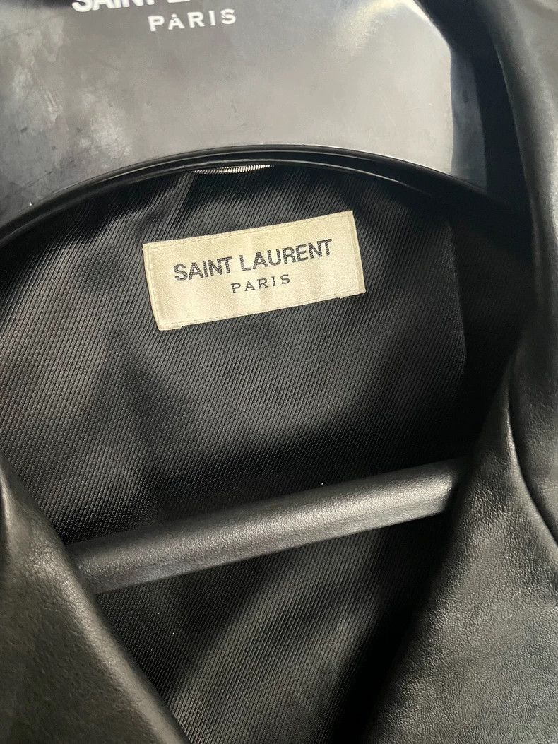 Saint Laurent Paris Saint Laurent Black Leather Motorcycle Jacket Size US L / EU 52-54 / 3 - 3 Thumbnail