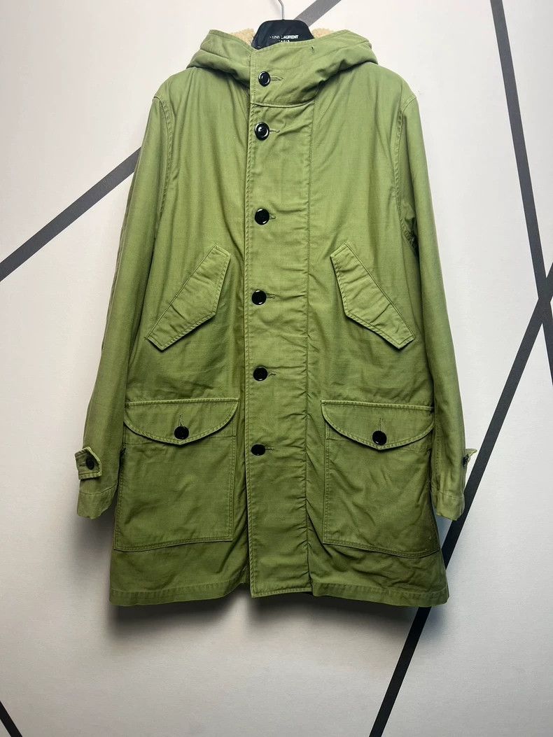 Saint Laurent Paris Saint Laurent Green Hooded Parka Coat Size US M / EU 48-50 / 2 - 3 Thumbnail