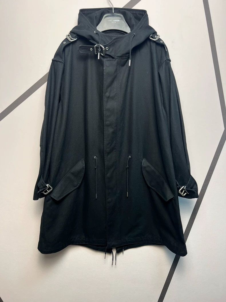 Celine Celine Black Denim Parka Coat with Embroidery Size US S / EU 44-46 / 1 - 3 Thumbnail