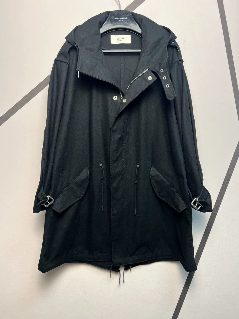 Celine Celine Black Denim Parka Coat with Embroidery Size US S / EU 44-46 / 1 - 2 Thumbnail