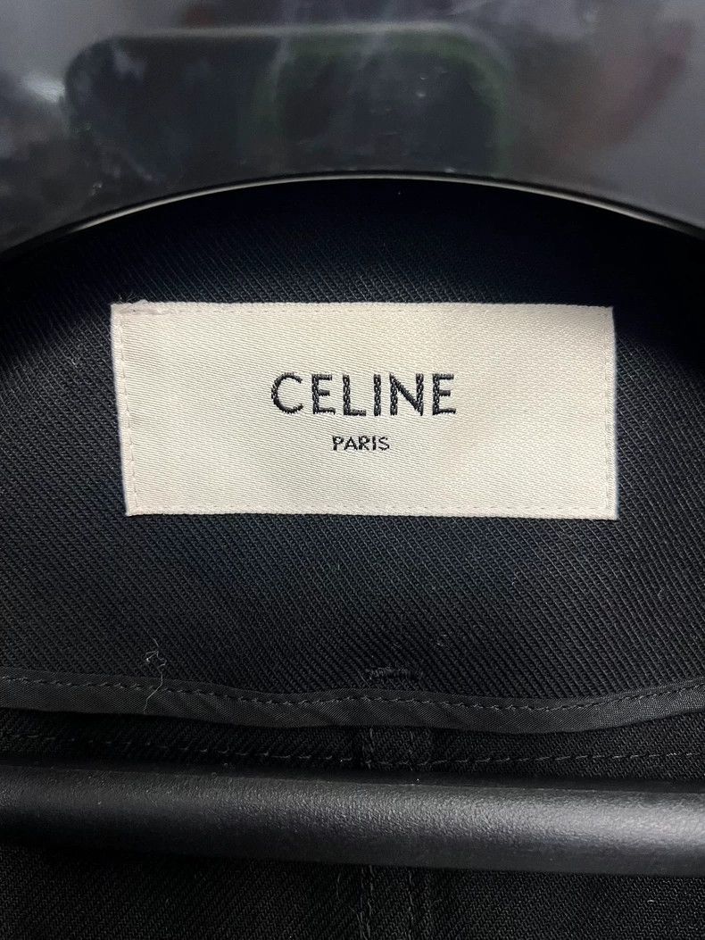 Celine Celine Black Denim Parka Coat with Embroidery Size US S / EU 44-46 / 1 - 4 Thumbnail