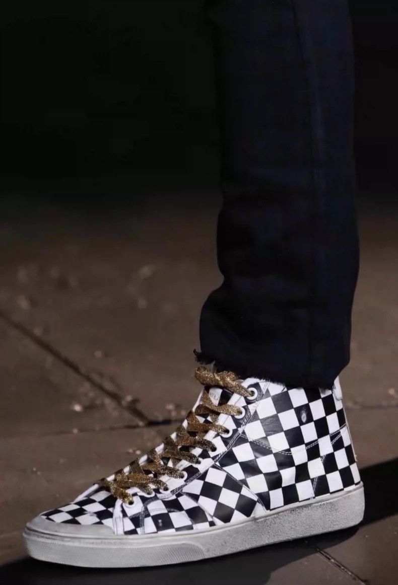 Saint Laurent Paris Saint Laurent High-Top Checkerboard Sneakers Size US 10 / EU 43 - 7 Thumbnail
