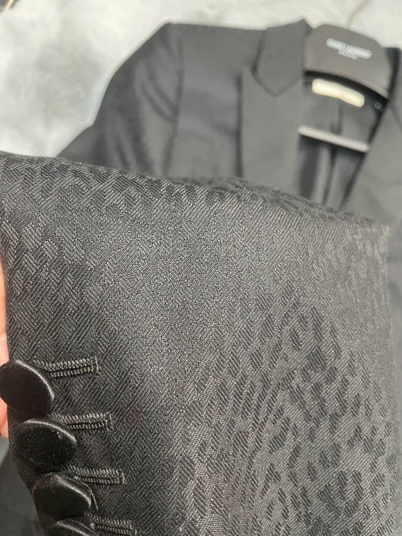 Saint Laurent Paris Saint Laurent Black Silk Leopard Print Blazer Size US L / EU 52-54 / 3 - 4 Thumbnail