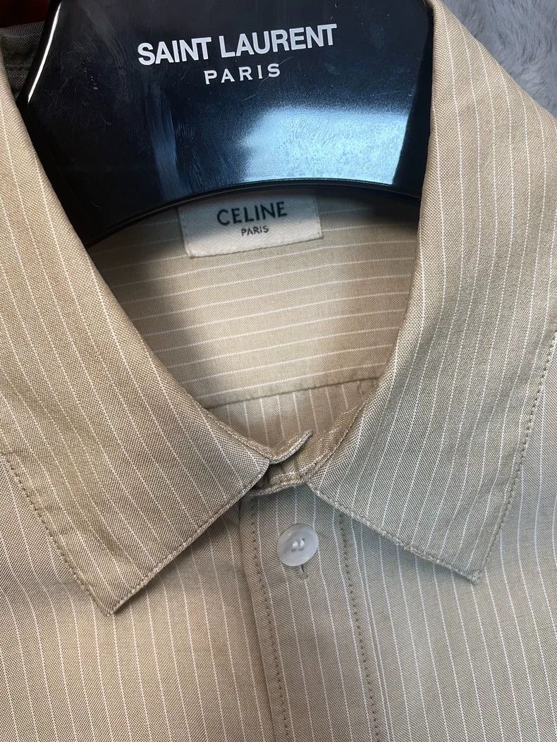 Celine Celine Spring Summer Striped Silk Shirt Size US M / EU 48-50 / 2 - 3 Thumbnail