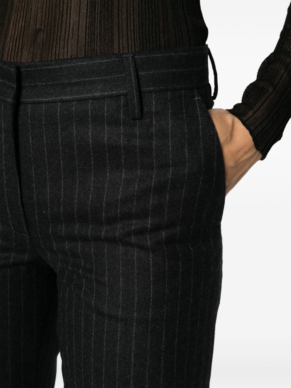 Dries Van Noten Pinstripped Wool Trousers Size 27" / US 4 / IT 40 - 4 Thumbnail