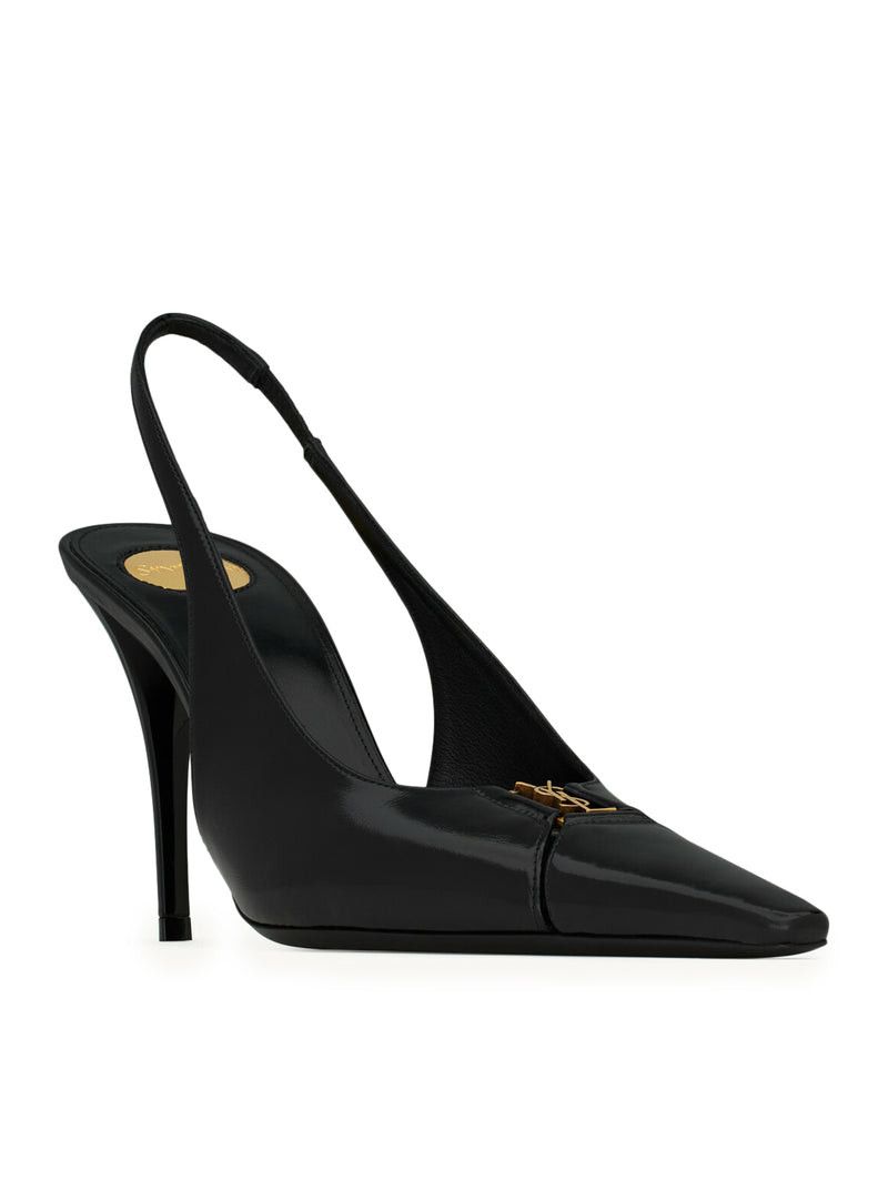 Saint Laurent Paris BABYLONE BRETEUIL OPEN BACK PUMP IN SMOOTH LEATHER Size US 8 / IT 38 - 2 Thumbnail