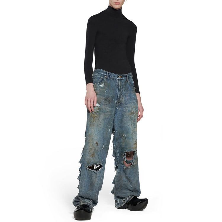 Balenciaga super destroyed baggy pants Size US 26 / EU 42 - 2 Thumbnail