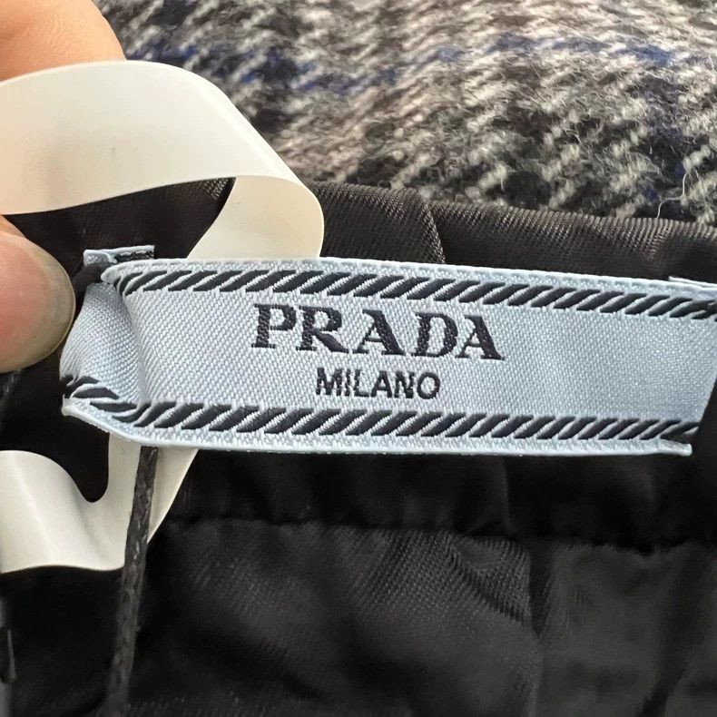 Prada PRADA Houndstooth Pattern Logo Half Skirt- DMC Size 38" / US 16 / IT 52 - 4 Thumbnail