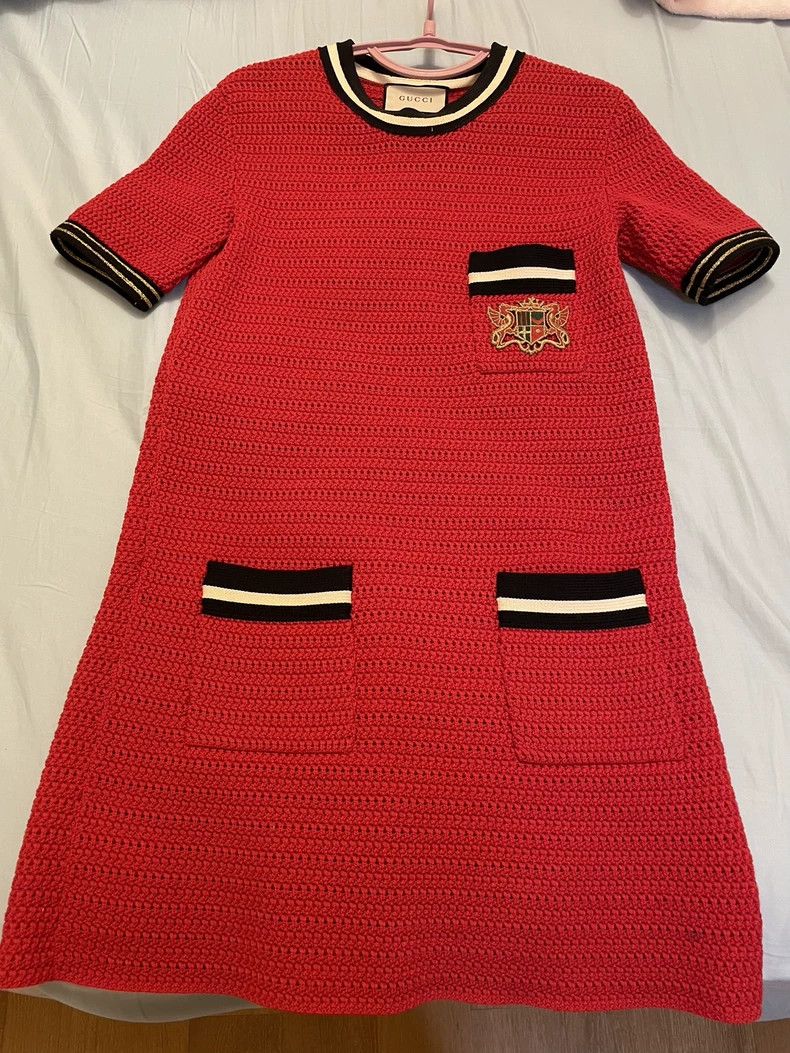 Gucci Gucci Red Knit Dress with Pockets- DMC Size 28" / US 6 / IT 42 - 2 Thumbnail