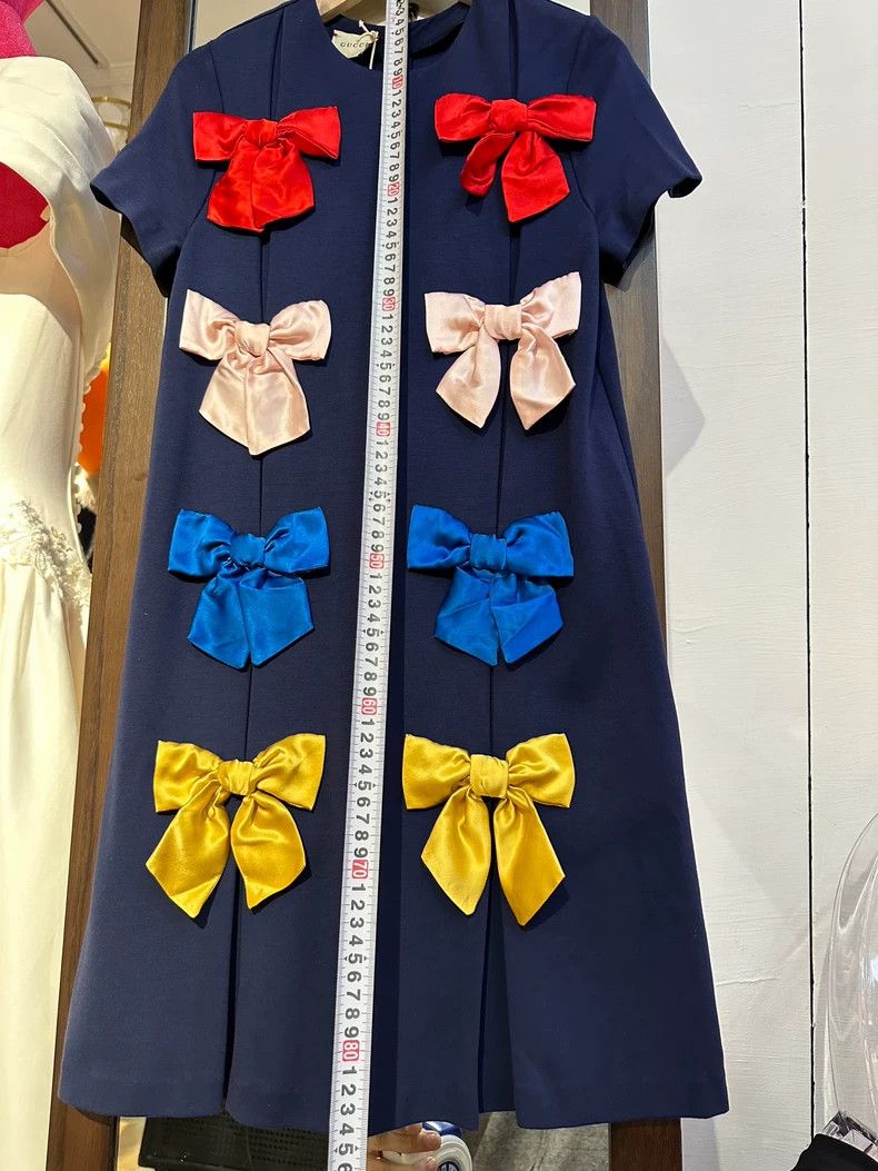Gucci Gucci Silk Dress with Colorful Bows- DMC Size 22" - 7 Thumbnail