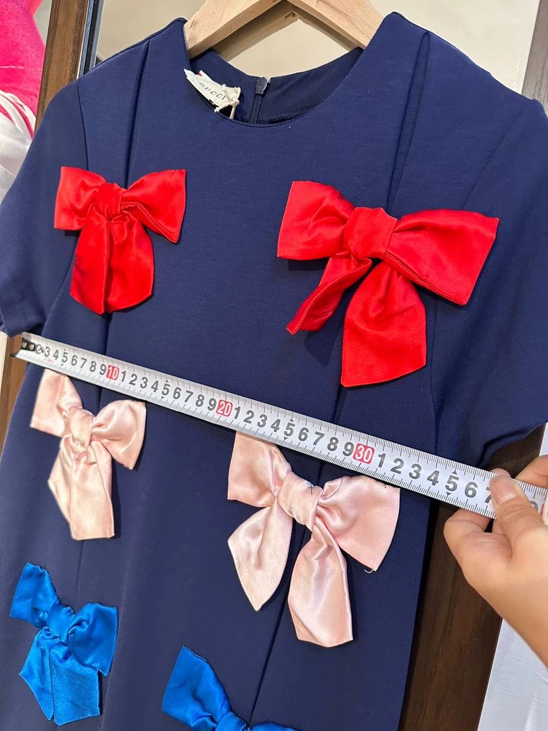 Gucci Gucci Silk Dress with Colorful Bows- DMC Size 22" - 6 Thumbnail