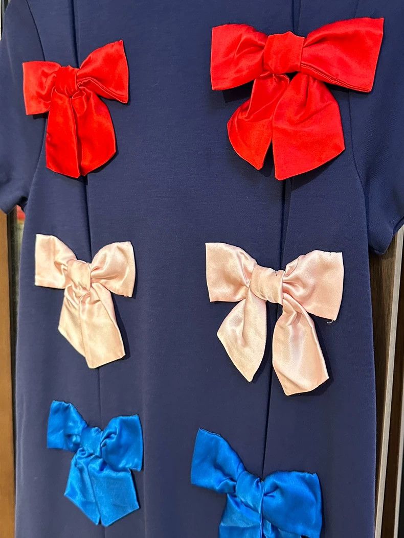 Gucci Gucci Silk Dress with Colorful Bows- DMC Size 22" - 4 Thumbnail