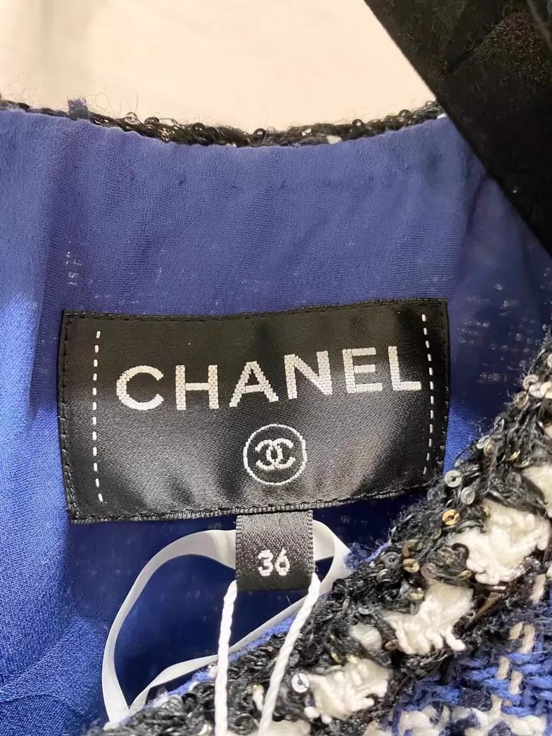 Chanel Chanel Blue and White Checkered Dress- DMC Size US 30 / EU 46 - 2 Thumbnail