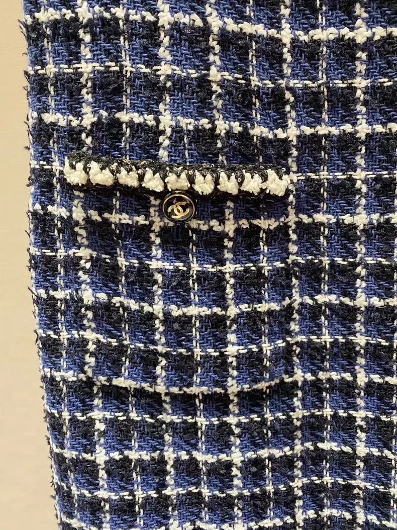 Chanel Chanel Blue and White Checkered Dress- DMC Size US 30 / EU 46 - 3 Thumbnail