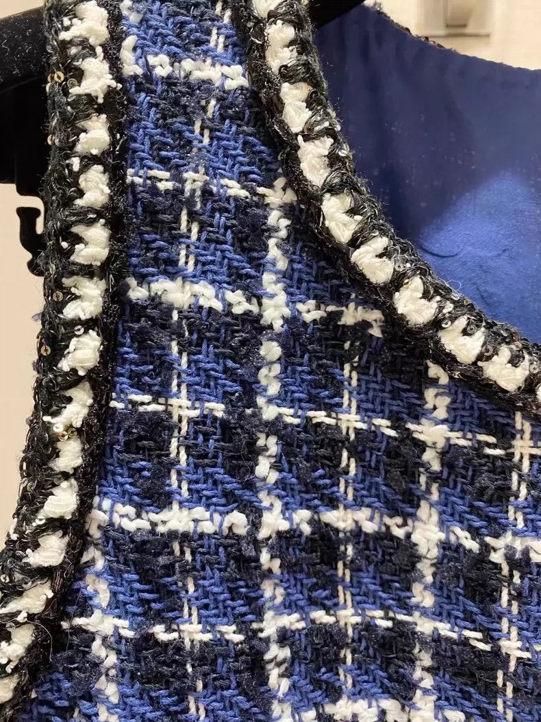 Chanel Chanel Blue and White Checkered Dress- DMC Size US 30 / EU 46 - 4 Thumbnail