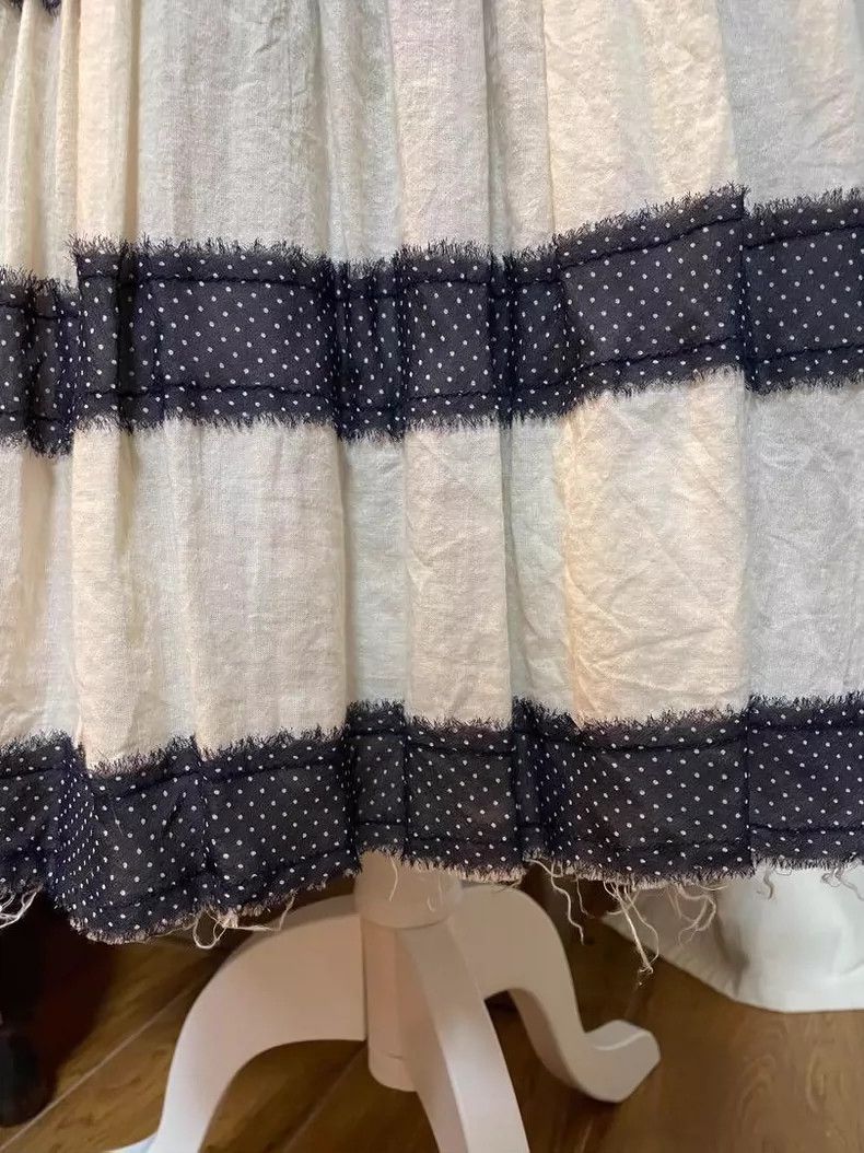 Comme des Garcons Striped Skirt with Playful Ruffle Design- DMC Size 28" / US 6 / IT 42 - 5 Thumbnail