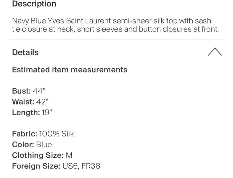 Yves Saint Laurent Vintage YSL Silk Tie-Front Sheer Blouse- DMC Size US M / EU 48-50 / 2 - 3 Thumbnail