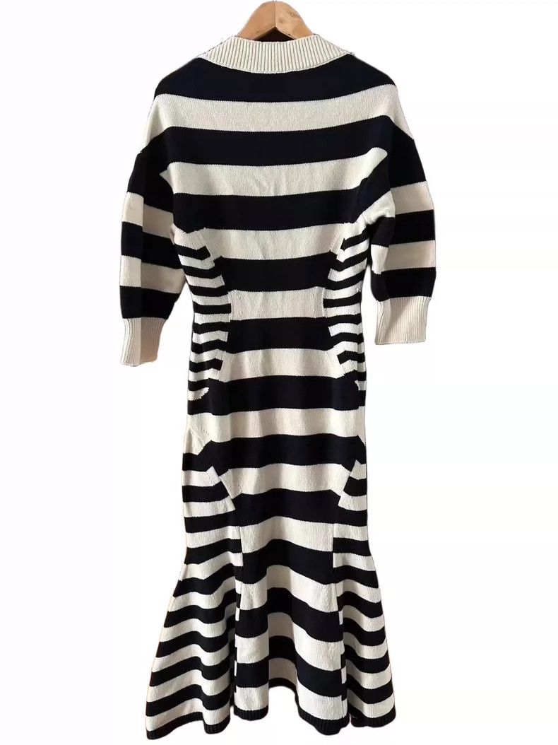 Alexander McQueen Alexander McQueen Wool Cashmere Striped Dress- DMC Size 30" / US 8 / IT 44 - 3 Thumbnail