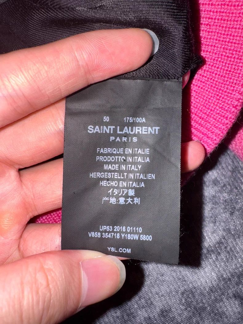 Saint Laurent Paris Saint Laurent Pink Baseball Jacket with White Sleeves Size US L / EU 52-54 / 3 - 6 Thumbnail