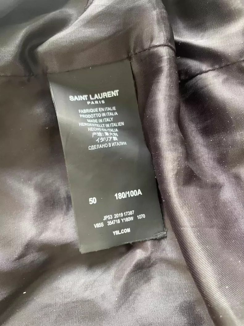 Saint Laurent Paris Saint Laurent Black Varsity Jacket with Stripes Size US M / EU 48-50 / 2 - 4 Thumbnail
