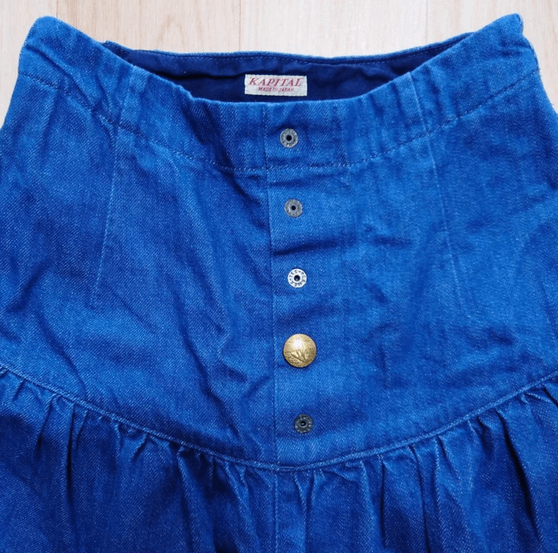 Kapital Kapital Wide-Leg Denim Skirt Pants Size 24" / US 00 / IT 34 - 2 Thumbnail